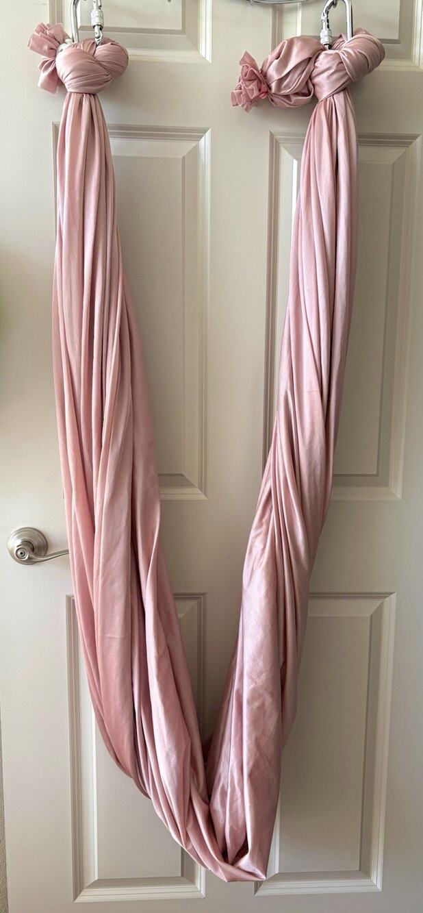 Rose Gold Aerial Yoga Hammock 4M Medium Stretch w/ Rigging Hardware
